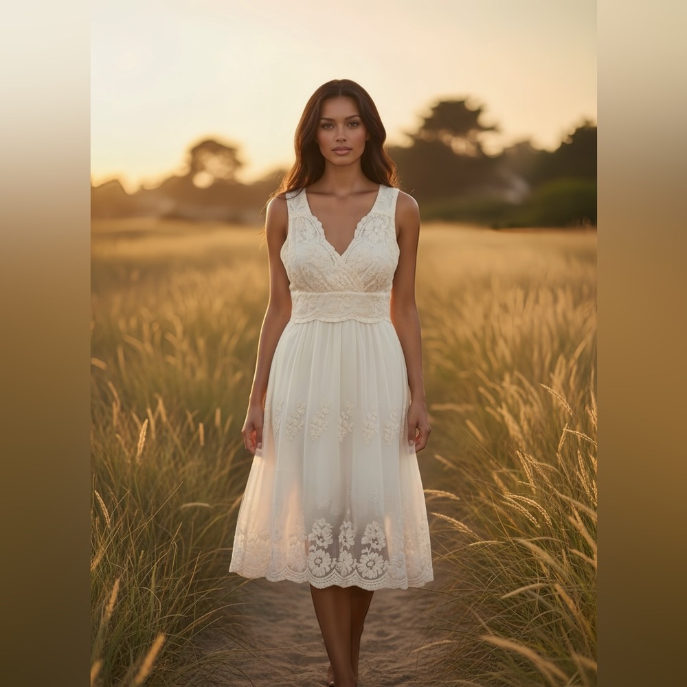 Rabbit Rabbit Rabbit Cream Lace MIDI Dress - Picture 11 of 14